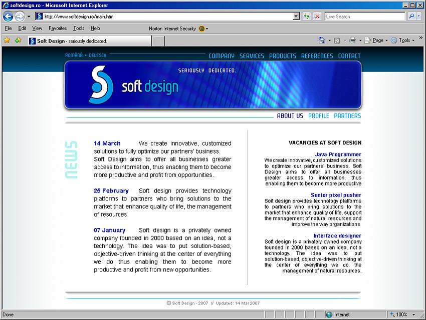  Soft Design website 